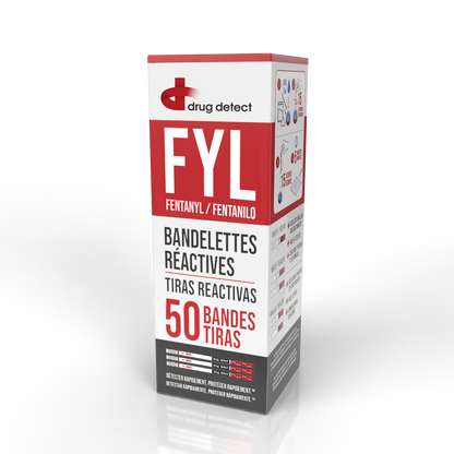 Drug Detect Fentanyl (FYL) Test Strips 50-pack (Resealable Container)