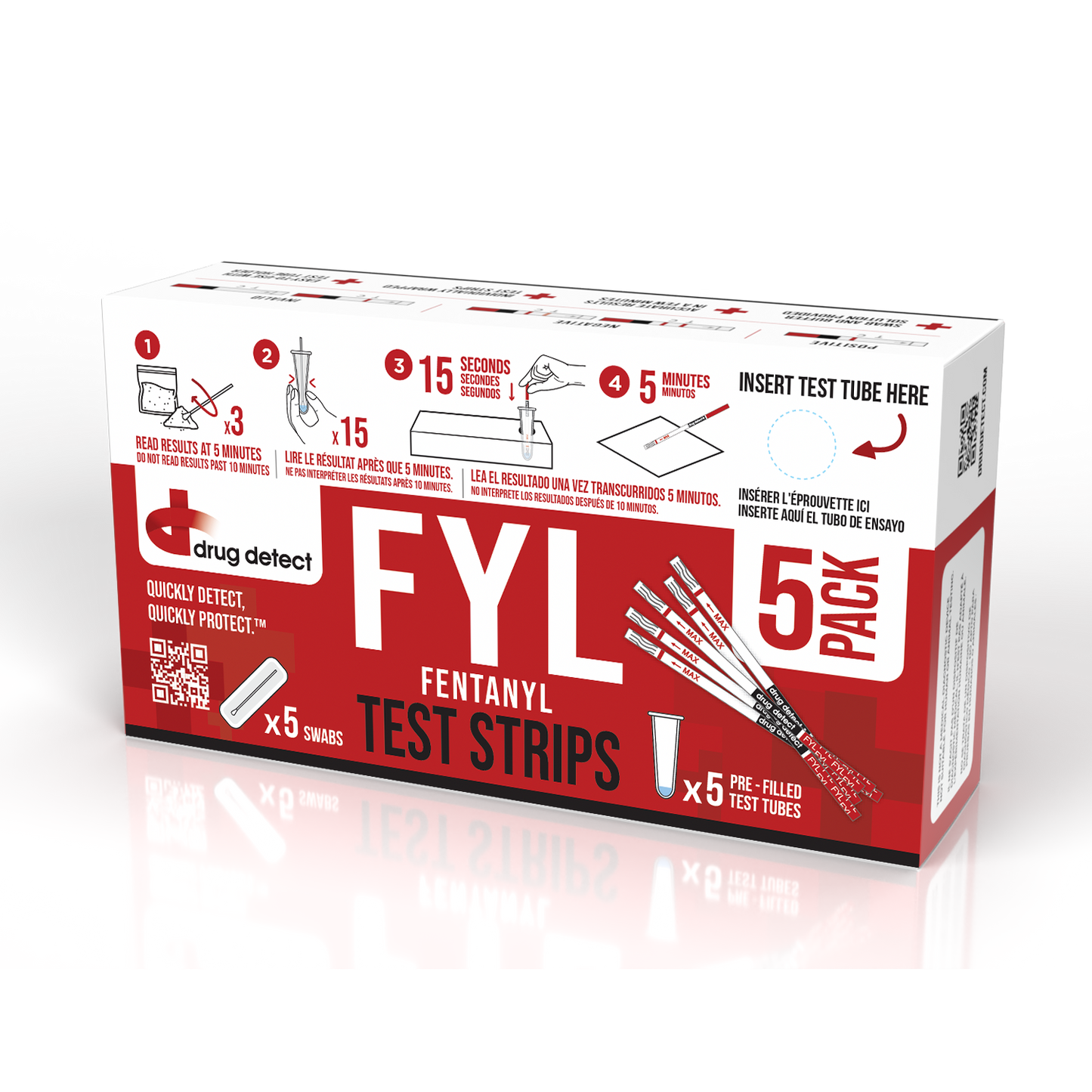 Drug Detect Fentanyl (FYL) Test Kit 5-pack