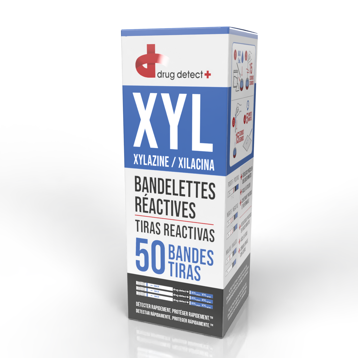 Drug Detect Xylazine (XYL) Test Strips 50-pack (Resealable Container)