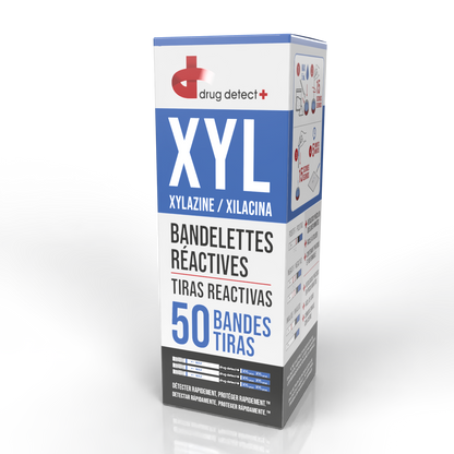 Drug Detect Xylazine (XYL) Test Strips 50-pack (Resealable Container)