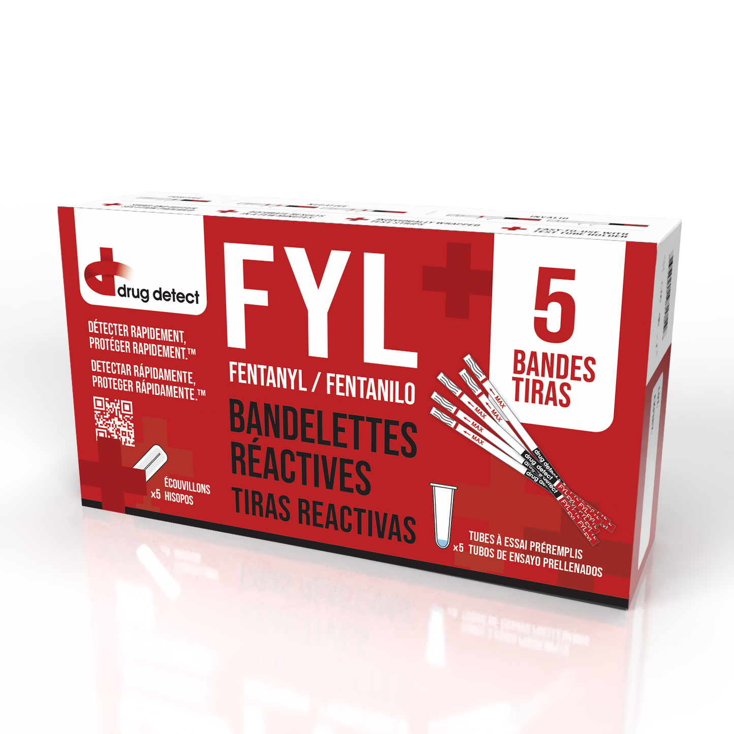 Drug Detect Fentanyl (FYL) Test Kit 5-pack