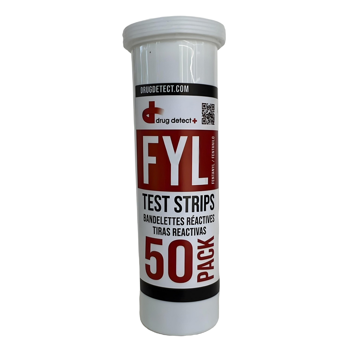 Drug Detect Fentanyl (FYL) Test Strips 50-pack (Resealable Container)