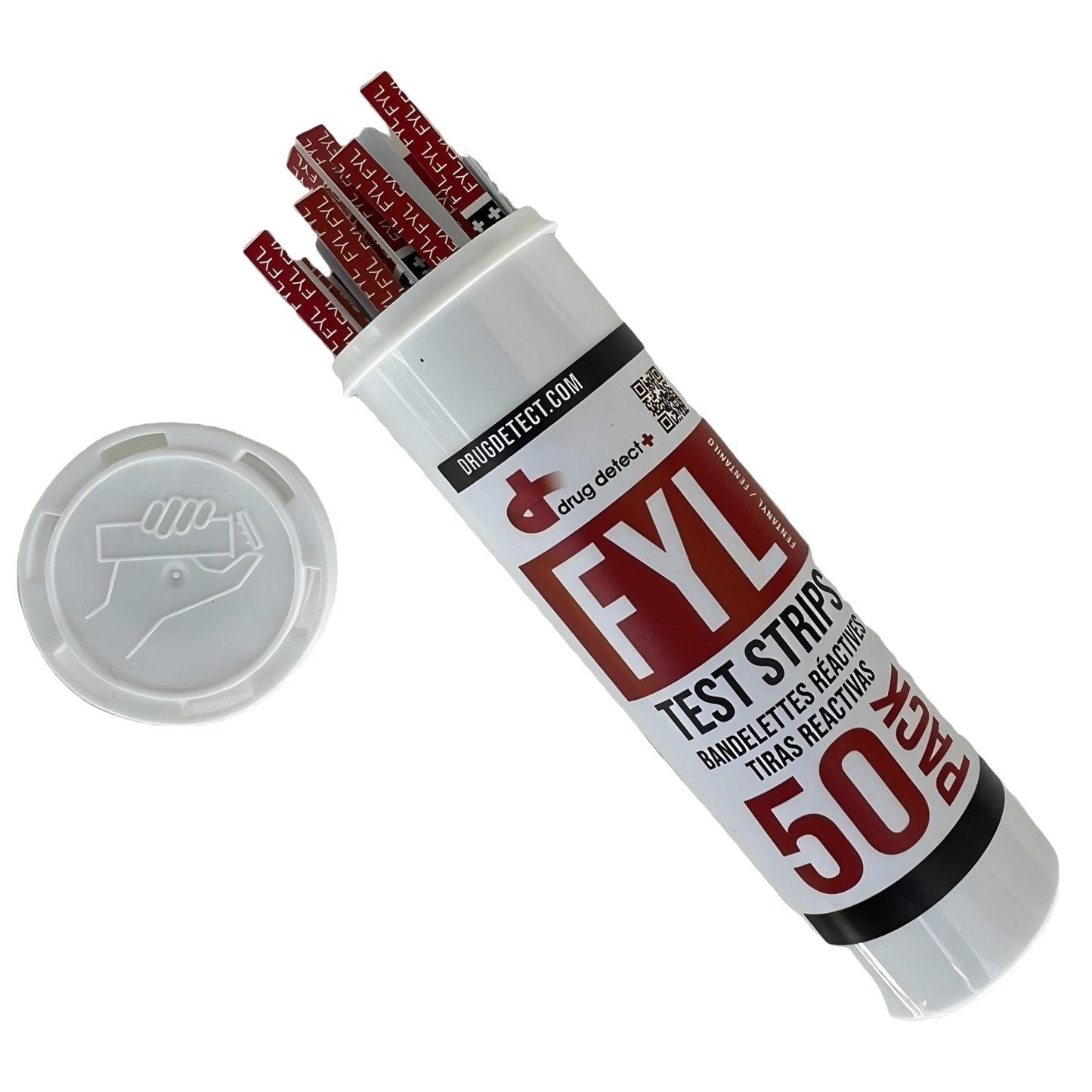 Drug Detect Fentanyl (FYL) Test Strips 50-pack (Resealable Container)