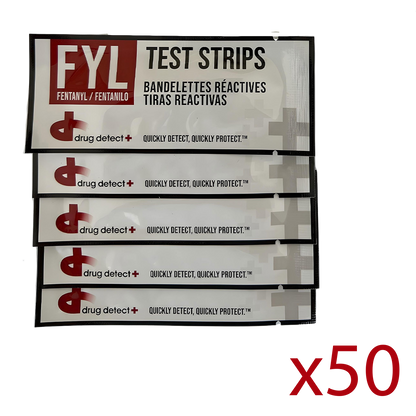 Drug Detect Fentanyl (FYL) Test Strips 50-pack (Individual Pouches)