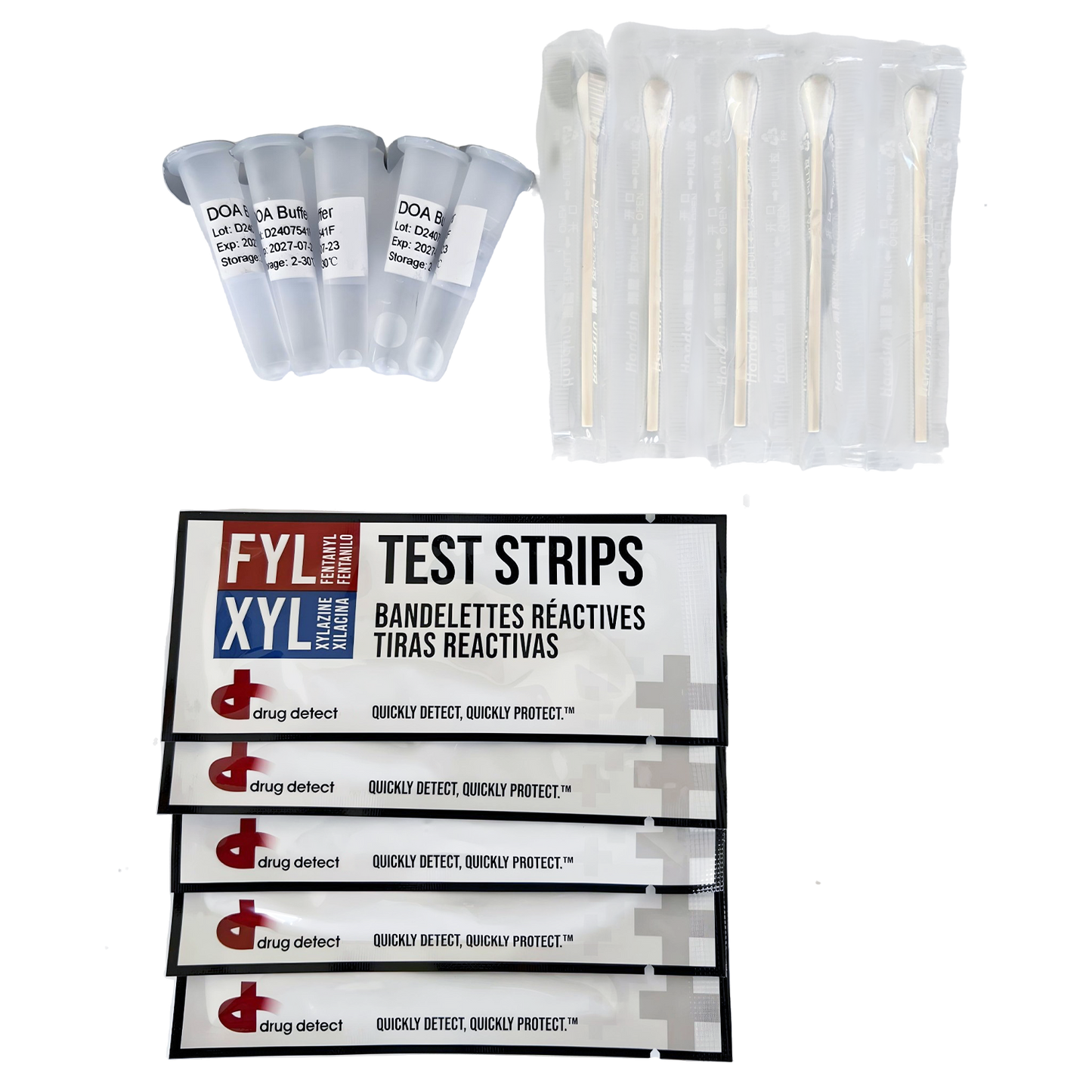 Drug Detect Fentanyl (FYL) + Xylazine (XYL) Combo Test Kit 5-pack