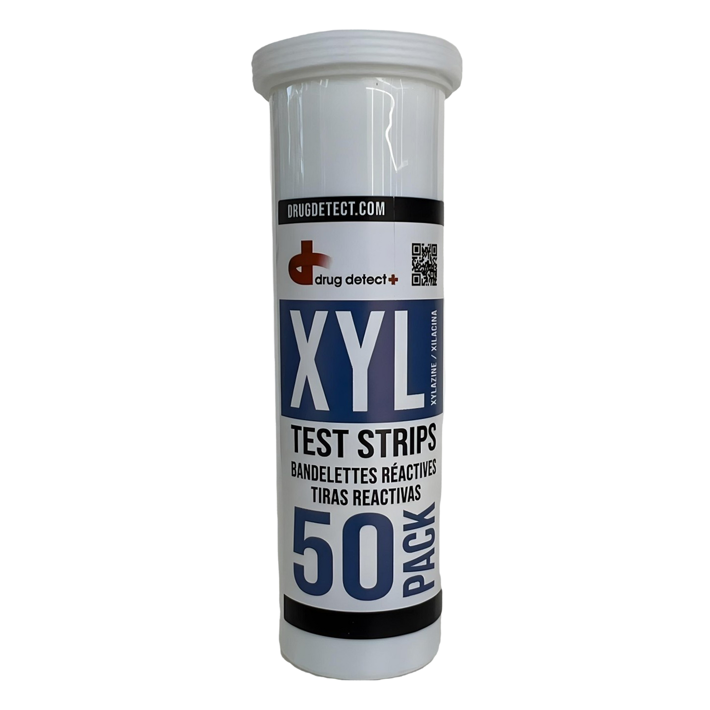 Drug Detect Xylazine (XYL) Test Strips 50-pack (Resealable Container)