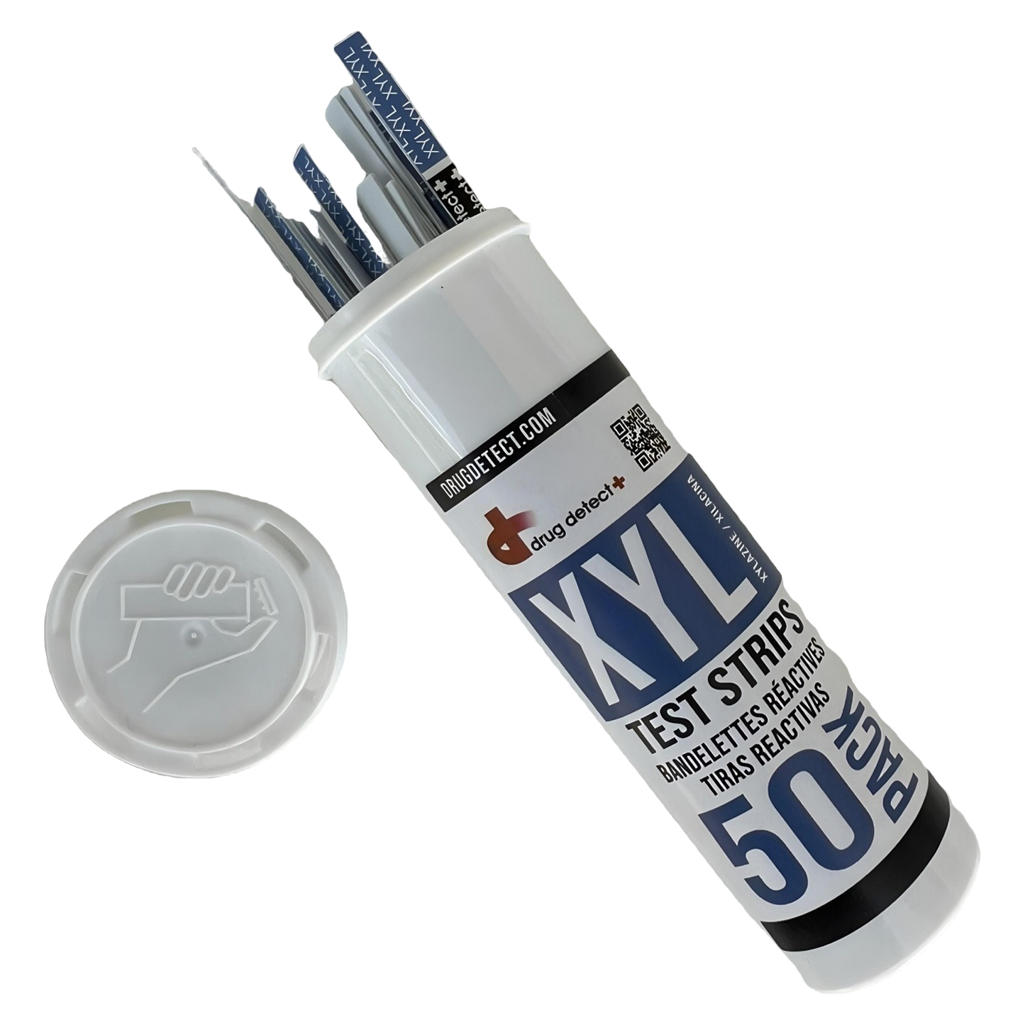 Drug Detect Xylazine (XYL) Test Strips 50-pack (Resealable Container)