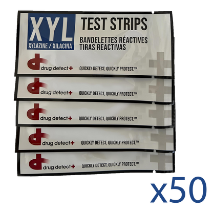 Drug Detect Xylazine (XYL) Test Strips 50-pack (Individual Pouches)